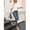 imageEVALESS Womens Summer Tops V Neck Short Sleeve Solid Loose Dressy Casual Basic T Shirts Tee BlousesWhite