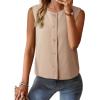 imageEVALESS Vest for Women 2025 Button Down Sleeveless Blazer Suit Vest Cropped Waistcoat Spring Summer Casual OutfitsBeige