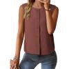 imageEVALESS Vest for Women 2025 Button Down Sleeveless Blazer Suit Vest Cropped Waistcoat Spring Summer Casual OutfitsCoffee