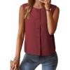 imageEVALESS Vest for Women 2025 Button Down Sleeveless Blazer Suit Vest Cropped Waistcoat Spring Summer Casual OutfitsFiery Red