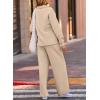 imageEVALESS Two Piece Sets for Women Lounge Sets V Neck Sweatshirt Wide Leg Sweatpants Women OutfitsApricot