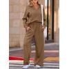 imageEVALESS Two Piece Sets for Women Lounge Sets V Neck Sweatshirt Wide Leg Sweatpants Women OutfitsCoffee
