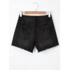 imageEVALESS Womens Denim Shorts High Waisted Stretchy Ripped Distressed Frayed Raw Hem Jeans ShortsBlack