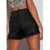 imageEVALESS Womens Denim Shorts High Waisted Stretchy Ripped Distressed Frayed Raw Hem Jeans ShortsBlack