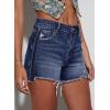 imageEVALESS Womens Denim Shorts High Waisted Stretchy Ripped Distressed Frayed Raw Hem Jeans ShortsDark Blue