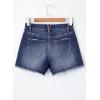imageEVALESS Womens Denim Shorts High Waisted Stretchy Ripped Distressed Frayed Raw Hem Jeans ShortsDark Blue