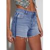 imageEVALESS Womens Denim Shorts High Waisted Stretchy Ripped Distressed Frayed Raw Hem Jeans ShortsIceland Blue