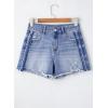 imageEVALESS Womens Denim Shorts High Waisted Stretchy Ripped Distressed Frayed Raw Hem Jeans ShortsIceland Blue