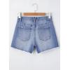 imageEVALESS Womens Denim Shorts High Waisted Stretchy Ripped Distressed Frayed Raw Hem Jeans ShortsIceland Blue