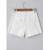 imageEVALESS Womens Denim Shorts High Waisted Stretchy Ripped Distressed Frayed Raw Hem Jeans ShortsWhite