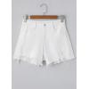 imageEVALESS Womens Denim Shorts High Waisted Stretchy Ripped Distressed Frayed Raw Hem Jeans ShortsWhite
