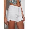 imageEVALESS Womens Denim Shorts High Waisted Stretchy Ripped Distressed Frayed Raw Hem Jeans ShortsWhite