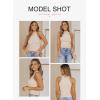 imageEVALESS Womens Tank Tops Summer Ribbed Knit Racerback High Neck Halter Crop Tops Blouses Sleeveless Slim Basic Cami ShirtsApricot