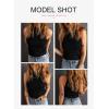imageEVALESS Womens Tank Tops Summer Ribbed Knit Racerback High Neck Halter Crop Tops Blouses Sleeveless Slim Basic Cami ShirtsBlack