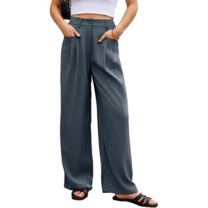 imageEVALESS Work Pants Women High Waisted Business Casual Outfits 2024 Office Dress Pant TrousersDark Grey