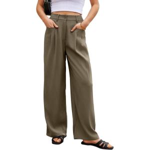 imageEVALESS Work Pants Women High Waisted Business Casual Outfits 2024 Office Dress Pant TrousersJungle Green