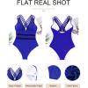 imageEVALESS One Piece Swimsuit Women Tummy Control Sexy Mesh V Neck Swimwear Summer 2025 High Waisted Cross Back Bathing SuitsB2 Blue