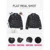 imageEVALESS Womens Boyfriend Washed Crop Denim Jean Jacket CoatBlack