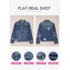 imageEVALESS Womens Boyfriend Washed Crop Denim Jean Jacket CoatBlue