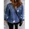 imageEVALESS Womens Boyfriend Washed Crop Denim Jean Jacket CoatBlue