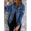 imageEVALESS Womens Boyfriend Washed Crop Denim Jean Jacket CoatBluing