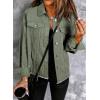 imageEVALESS Womens Boyfriend Washed Crop Denim Jean Jacket CoatGreen