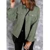 imageEVALESS Womens Boyfriend Washed Crop Denim Jean Jacket CoatGreen