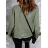 imageEVALESS Womens Boyfriend Washed Crop Denim Jean Jacket CoatGreen