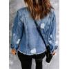 imageEVALESS Womens Boyfriend Washed Crop Denim Jean Jacket CoatIceland Blue