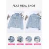 imageEVALESS Womens Boyfriend Washed Crop Denim Jean Jacket CoatSky Blue