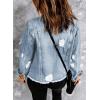 imageEVALESS Womens Boyfriend Washed Crop Denim Jean Jacket CoatSky Blue