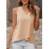 imageEVALESS Womens Tank Tops V Neck Dressy Casual Summer Flowy Sleeveless Camisole Chiffon Blouses Basic ShirtsBeige