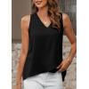 imageEVALESS Womens Tank Tops V Neck Dressy Casual Summer Flowy Sleeveless Camisole Chiffon Blouses Basic ShirtsBlack