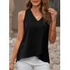imageEVALESS Womens Tank Tops V Neck Dressy Casual Summer Flowy Sleeveless Camisole Chiffon Blouses Basic ShirtsBlack
