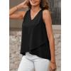 imageEVALESS Womens Tank Tops V Neck Dressy Casual Summer Flowy Sleeveless Camisole Chiffon Blouses Basic ShirtsBlack