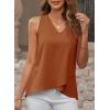 imageEVALESS Womens Tank Tops V Neck Dressy Casual Summer Flowy Sleeveless Camisole Chiffon Blouses Basic ShirtsBrown