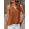 imageEVALESS Womens Tank Tops V Neck Dressy Casual Summer Flowy Sleeveless Camisole Chiffon Blouses Basic ShirtsBrown