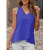 imageEVALESS Womens Tank Tops V Neck Dressy Casual Summer Flowy Sleeveless Camisole Chiffon Blouses Basic ShirtsDark Blue
