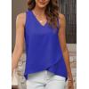 imageEVALESS Womens Tank Tops V Neck Dressy Casual Summer Flowy Sleeveless Camisole Chiffon Blouses Basic ShirtsDark Blue