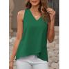 imageEVALESS Womens Tank Tops V Neck Dressy Casual Summer Flowy Sleeveless Camisole Chiffon Blouses Basic ShirtsGreen
