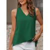 imageEVALESS Womens Tank Tops V Neck Dressy Casual Summer Flowy Sleeveless Camisole Chiffon Blouses Basic ShirtsGreen