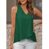 imageEVALESS Womens Tank Tops V Neck Dressy Casual Summer Flowy Sleeveless Camisole Chiffon Blouses Basic ShirtsGreen