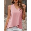 imageEVALESS Womens Tank Tops V Neck Dressy Casual Summer Flowy Sleeveless Camisole Chiffon Blouses Basic ShirtsLight Pink