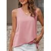 imageEVALESS Womens Tank Tops V Neck Dressy Casual Summer Flowy Sleeveless Camisole Chiffon Blouses Basic ShirtsLight Pink