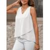 imageEVALESS Womens Tank Tops V Neck Dressy Casual Summer Flowy Sleeveless Camisole Chiffon Blouses Basic ShirtsWhite