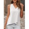 imageEVALESS Womens Tank Tops V Neck Dressy Casual Summer Flowy Sleeveless Camisole Chiffon Blouses Basic ShirtsWhite