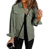 imageEVALESS Womens Boyfriend Washed Crop Denim Jean Jacket CoatGreen