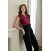 imageEVALESS Womens Pleated Tank Tops V Neck Casual Sleeveless Blouses Summer Basic Vest ShirtBurgundy