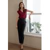 imageEVALESS Womens Pleated Tank Tops V Neck Casual Sleeveless Blouses Summer Basic Vest ShirtBurgundy
