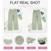 imageEVALESS Womens High Waist Button Stretchy Work Pants Straight Leg Office Dress Pant Business Casual Trousers with PocketLaurel Green
